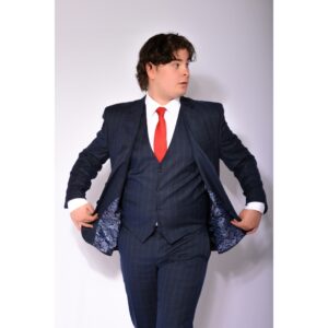 Bt Check Navy Suit