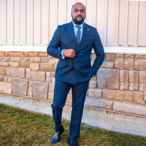 2Pc  Dark Navy Pinstripe Double-breasted Suit