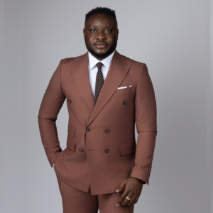 2PC Burn Orange  Double-breasted suit
