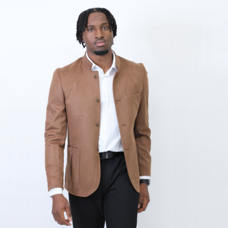 BT Tan Color Blazer Mandarin collar