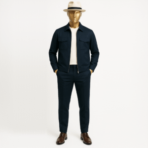 Navy Black Zipper Barrymore Collar