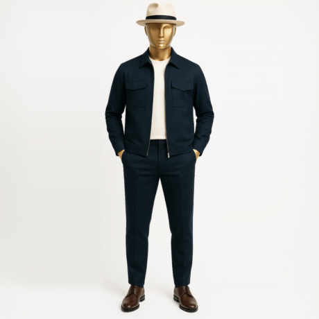 Navy Black Zipper Barrymore Collar