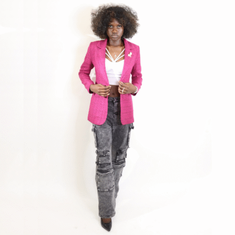 Women’s Fuchsia Textured Blazer