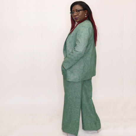 Women’s Green Wide-Leg Suit
