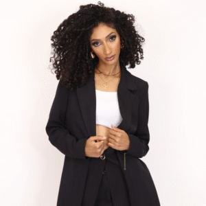 2Pc Women’s Black Slim-Fit Suit