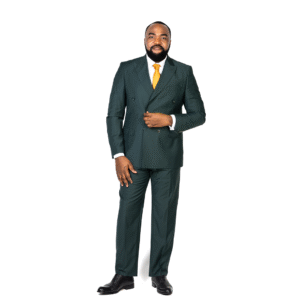 Green Double-Breasted Peak-Lapel Suit