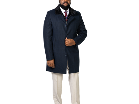 Premium Navy Blue Men’s Overcoat